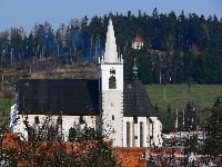 Kostel a hora Kalvrie